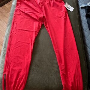 NWT Zyia Red Everywhere Joggers with Zipper Detail